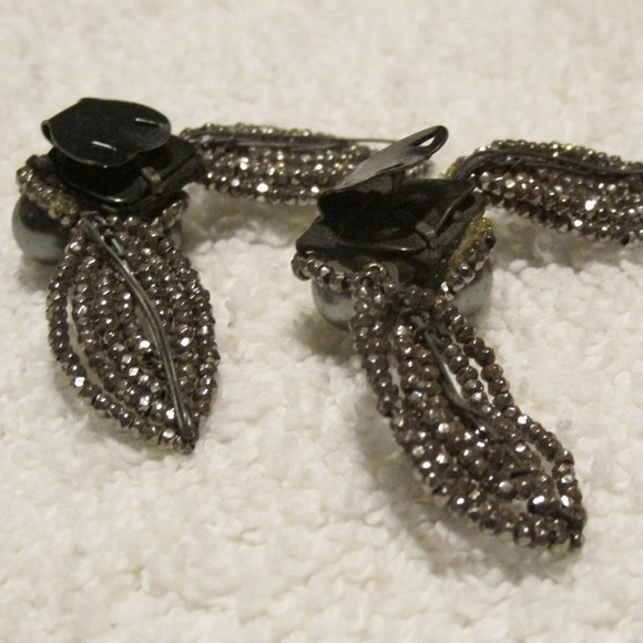 Vintage Shoe Clip-on Jewelry. Silver beads - Picture 2 of 8